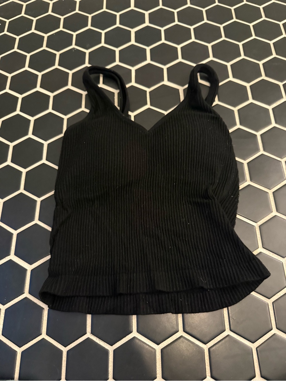Dry Goods Black Ribbed V-Neck Tank